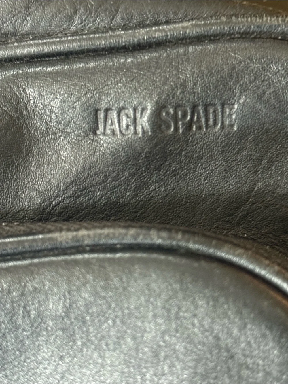 JACK SPADE Black Leather Messenger Bag